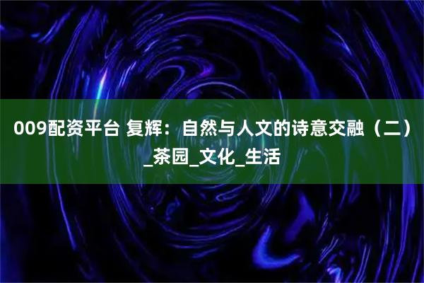 009配资平台 复辉：自然与人文的诗意交融（二）_茶园_文化_生活